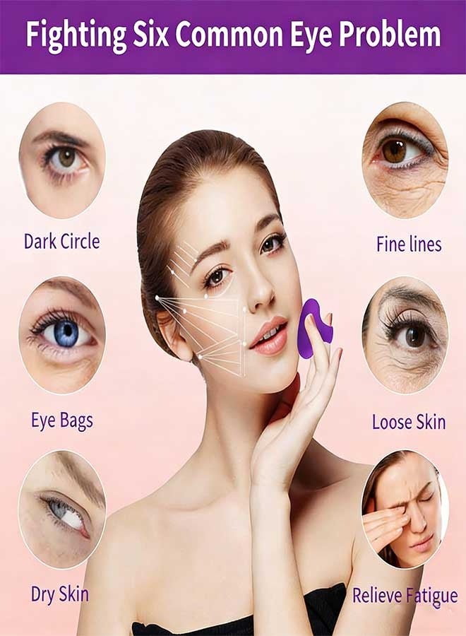RATSAW Pocket Mini Ring Facial and Eye Massage Ball USB Rechargeable Fingertip Massager purple Face Massager Facial Muscle Tightening Anti Aging Relief Eyes Dark Circles Eye Puffiness Fatigue - Image 5